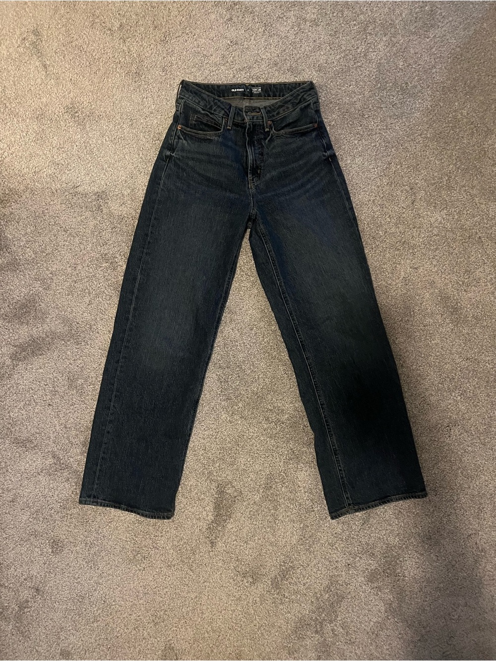 Old Navy Extra High-Rise Wide Leg Jeans - Dark Blue - Picture 2 of 4